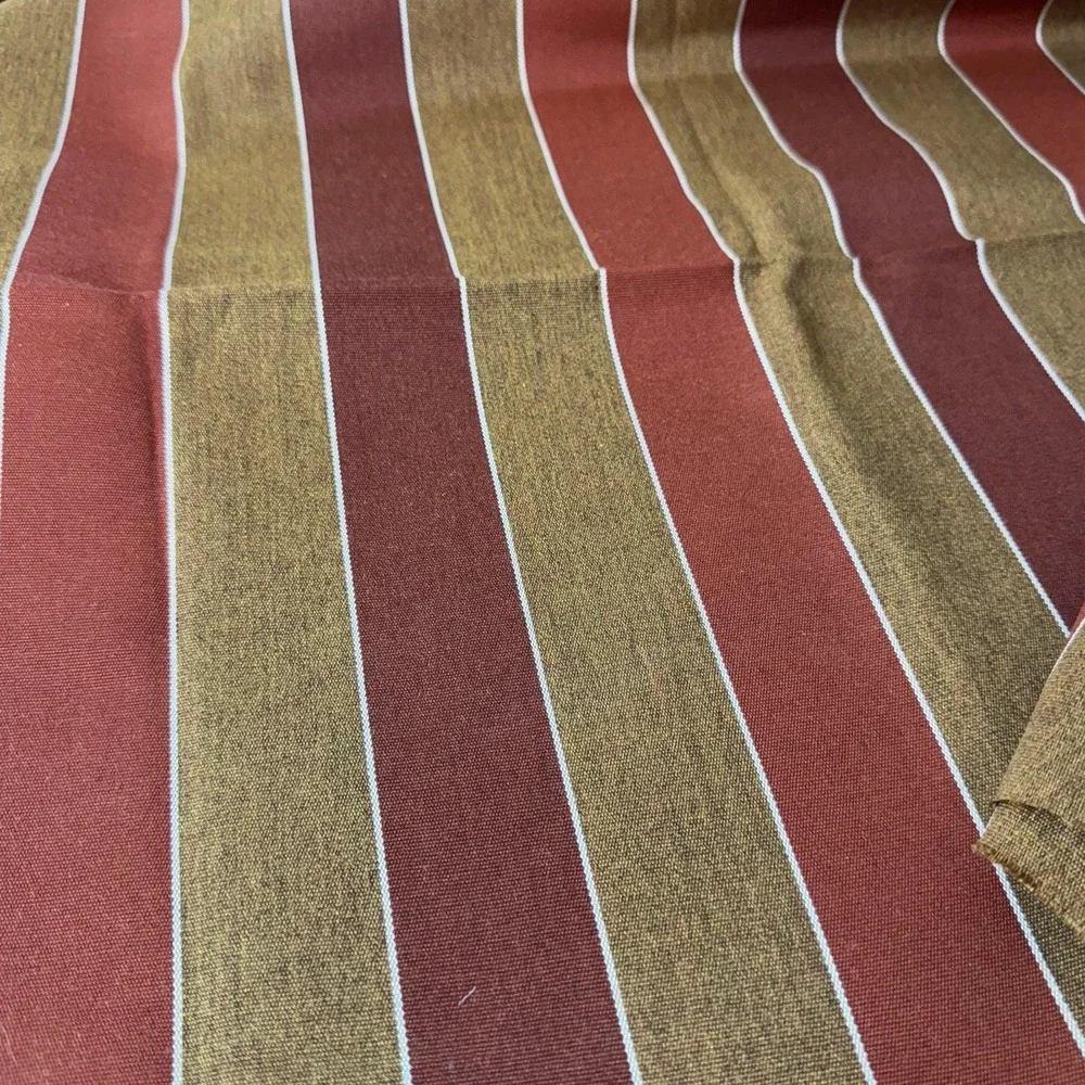 Indoor Outdoor Upholstery Fabric Red Tan Cream Stripe Patio Awning Cushion 55x55